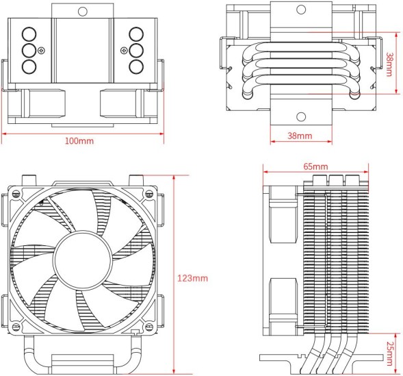 Устройство охлаждения(кулер) ID-Cooling SE-903-XT Soc-AM5/AM4/1151/1200/1700 черный 4-pin 14-26dB Al+Cu 130W 650gr Ret