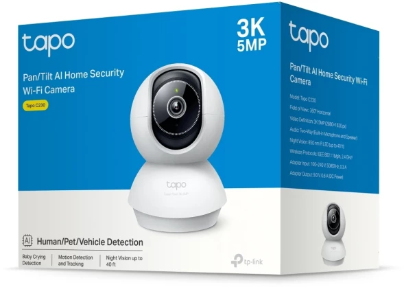 Камера видеонаблюдения IP TP-Link Tapo C230 Wi-Fi 4-4мм цв. корп.:белый