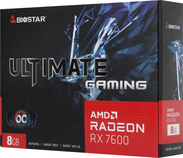 Видеокарта Biostar PCI-E 4.0 VA76S6RM81 RX7600 OC AMD Radeon RX 7600 8Gb 128bit GDDR6 2318/18000 HDMIx1 DPx3 HDCP Ret