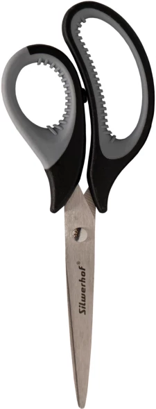 Ножницы Silwerhof Mode универсальные 190мм ручки с резиновой вставкой черный