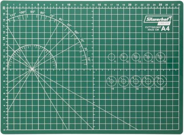 Подкладка для резки Silwerhof Create A4 210x297мм пластик зеленый
