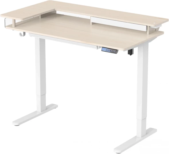 Стол для компьютера Cactus CS-EDL-DWT столешница ДСП светлый дуб каркас белый 120x71x60см