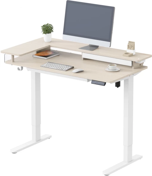 Стол для компьютера Cactus CS-EDL-DWT столешница ДСП светлый дуб каркас белый 120x71x60см