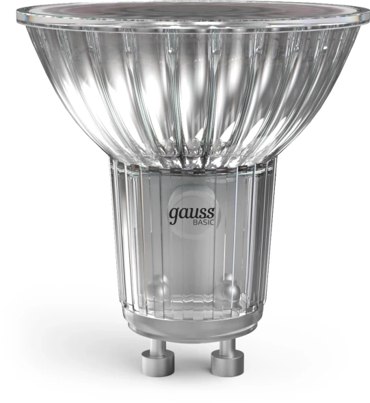 Лампа светодиодная Gauss Basic 8Вт цок.:GU10 софит 220B св.свеч.теп.св./дневн. (упак.:10шт) (10106182)