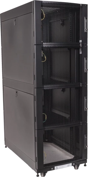 Шкаф коммутационный Lanmaster (LAN-DC-CBP4-48UX6X10) напольный 48U 600x1070мм пер.дв.перфор. 4 бок.пан. задн.дв.перфор. 1500кг черный 200кг 2259мм IP20 металл