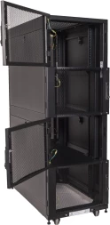 Шкаф коммутационный Lanmaster (LAN-DC-CBP4-48UX6X10) напольный 48U 600x1070мм пер.дв.перфор. 4 бок.пан. задн.дв.перфор. 1500кг черный 200кг 2259мм IP20 металл