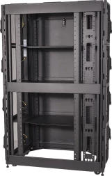 Шкаф коммутационный Lanmaster (LAN-DC-CBP4-48UX6X10) напольный 48U 600x1070мм пер.дв.перфор. 4 бок.пан. задн.дв.перфор. 1500кг черный 200кг 2259мм IP20 металл