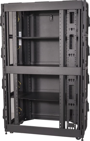 Шкаф коммутационный Lanmaster (LAN-DC-CBP4-48UX6X10) напольный 48U 600x1070мм пер.дв.перфор. 4 бок.пан. задн.дв.перфор. 1500кг черный 200кг 2259мм IP20 металл