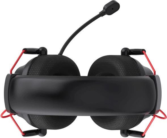 Наушники с микрофоном Оклик HS-L305G черный/красный 2м мониторные оголовье (2060511)