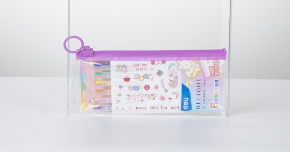 Набор ручек гелев. Deli Delight EG118-6C d=0.5мм ассор. черн. (6шт) автом.