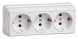 Розетка силов. IEK Октава ERO31-K01-16-DC 3розет. тройн. откр. зазем. крыш. IP20 белый (упак.:1шт)