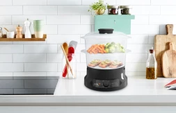 Пароварка Tefal VC139810 2ярус. 800Вт черный