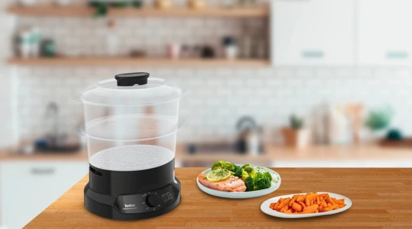 Пароварка Tefal VC139810 2ярус. 800Вт черный