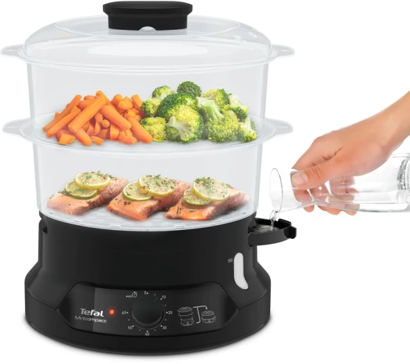 Пароварка Tefal VC139810 2ярус. 800Вт черный