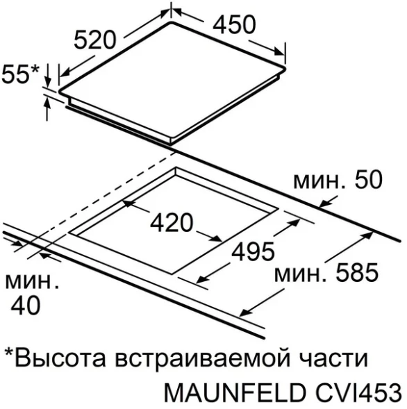 Индукционная варочная поверхность Maunfeld CVI453STBK черный