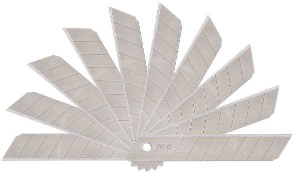 Лезвия для канцелярского ножа Deli E2011 шир.лез.18мм сталь (упак.:10шт) пласт.кор.