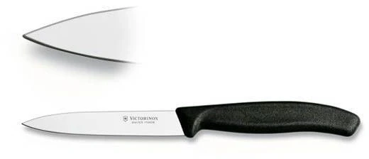 Нож кухонный Victorinox Swiss Classic (6.7703) стальной для чистки овощей и фруктов лезв.100мм прямая заточка черный