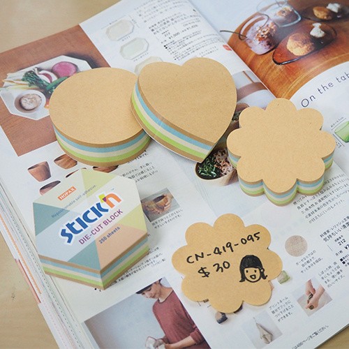 Блок самоклеящийся бумажный Stick`n 21828 61x70мм 250лист. пастель+крафт ассорти &amp;quot;гексагон&amp;quot;