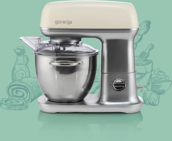 Кухонная машина Gorenje Retro MMC1000RL планетар.вращ. 1000Вт бежевый