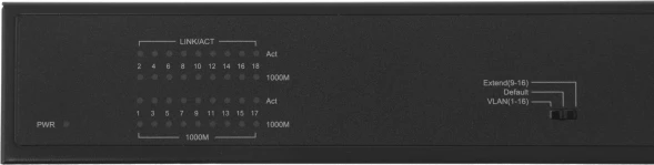 Коммутатор Cudy GS1020PS2 (L2) 16x1Гбит/с 2SFP 16PoE+ 200W неуправляемый