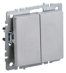 Выключатель IEK Brite ВС10-2-0-БрА скрыт. 2кл. IP20 алюминий (упак.:1шт) (BR-V20-0-10-K47)