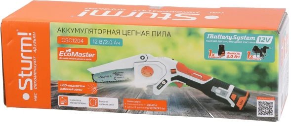 Цепная пила Sturm! CSC1204 аккум. дл.шины:4&amp;quot;(10cm) 1аккум. 2Ач ЗУ