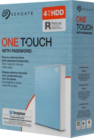 Жесткий диск Seagate USB3.0 4TB STKZ4000402 One Touch 2.5&amp;quot; голубой