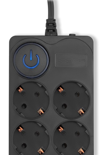 Сетевой фильтр Ippon BK-8-EU-5-10-B 5м (8 розеток) черный (коробка)