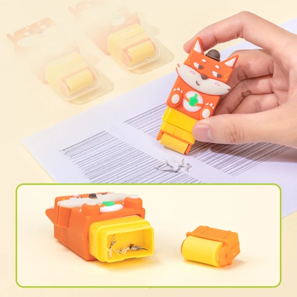 Ластик Deli VP155 лиса 150x89x28мм ПВХ ассорти