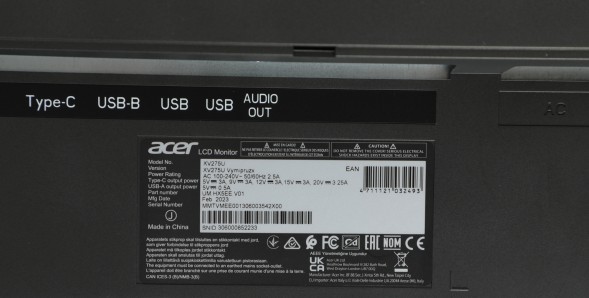 Монитор Acer 27&amp;quot; Nitro XV275UVYMIPRUZX черный IPS LED 1ms 16:9 HDMI M/M матовая HAS Piv 350cd 178гр/178гр 2560x1440 170Hz FreeSync Premium DP WQ USB 6кг