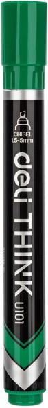 Набор маркеров перманентных Deli EU10150-P Think скошенный пиш. наконечник 1.5-5мм зеленый коробка картонная (12шт.)