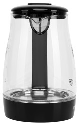 Чайник электрический Hyundai HYK-G2011 1.7л. 2200Вт черный корпус: стекло/пластик