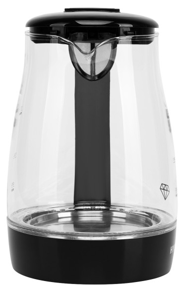 Чайник электрический Hyundai HYK-G2011 1.7л. 2200Вт черный корпус: стекло/пластик