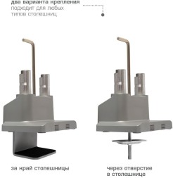 Кронштейн для мониторов Arm Media LCD-T36 серебристый 15&amp;quot;-34&amp;quot; макс.9кг настольный поворот и наклон верт.перемещ.