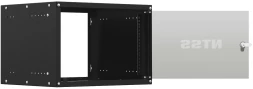 Шкаф коммутационный NTSS Lime (NTSS-WL6U5535GS-BL) настенный 6U 550x350мм пер.дв.стекл несъемн.бок.пан. 30кг черный 270мм 8.4кг 110град. 370мм IP20 сталь