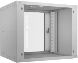 Шкаф коммутационный Cabeus (WSC-05D-9U55/45) настенный 9U 550x450мм пер.дв.стекл 30кг серый 340мм 14кг 220град. 450мм IP20 сталь