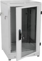 Шкаф коммутационный ЦМО ШТК-М-24.6.8-1ААА напольный 24U 600x800мм пер.дв.стекл задн.дв.стал.лист 2 бок.пан. направл.под закл.гайки 600кг серый