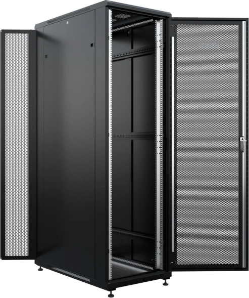 Шкаф серверный NTSS Премиум (NTSS-R42U60120PD/PDD-BL) напольный 42U 600x1200мм пер.дв.перфор. задн.дв.перфор.2-хст. 900кг серый 1110мм 150кг IP20 металл