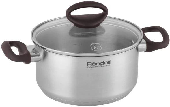 Кастрюля Rondell Tierno RDS-1592 2.8л. d=20см (с крышкой) стальной