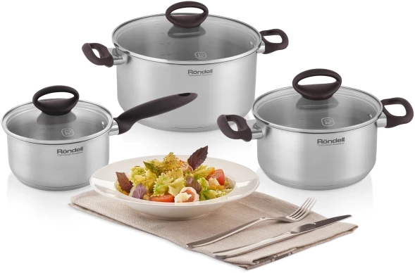 Кастрюля Rondell Tierno RDS-1592 2.8л. d=20см (с крышкой) стальной