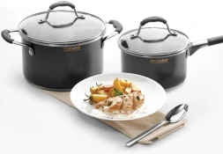 Кастрюля Rondell Stern RDS-010 3.9л. d=20см (с крышкой) т.серый
