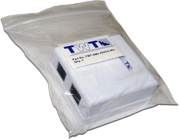Розетка Lanmaster TWT-SM2-4545/6-WH настен. RJ45 2 кат.6 UTP бел.