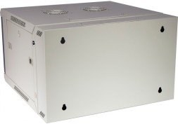 Шкаф коммутационный Lanmaster (TWT-CBW3M-12U-6X6-GY) настенный 12U 600x600мм пер.дв.металл задн.дв.спл.стал.лист 2 бок.пан. 60кг серый 441мм 23кг 120град. 635мм IP20 металл