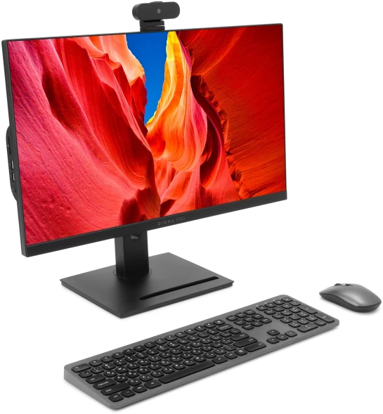 Моноблок Digma Pro Vision 23.8&amp;quot; Full HD i5 1235U (1.3) 16Gb SSD512Gb UHDG CR Windows 11 Pro Eth WiFi BT 90W клавиатура мышь Cam черный 1920x1080