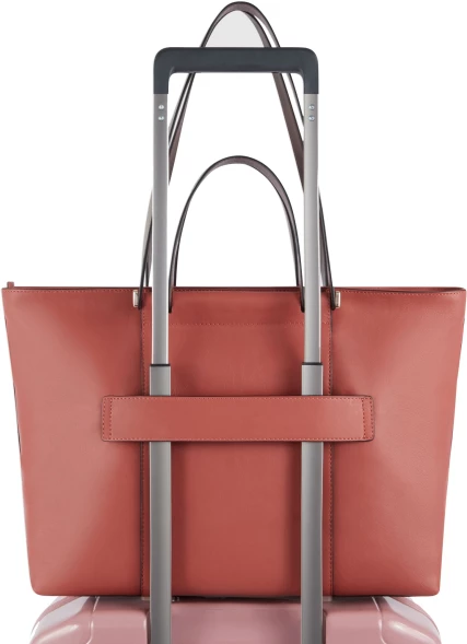 Деловая сумка женская Piquadro Circle BD3336W92/ARTM с отделением для ноутбука 14&amp;quot; коралловая/кофейная натур.кожа