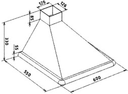 Вытяжка каминная Elikor Сатурн 60П-180-В1Л белый/золотистый управление: кнопочное (1 мотор)