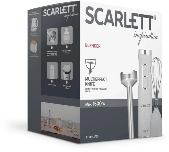 Блендер погружной Scarlett SC-HB42F69 1600Вт белый