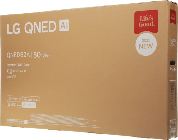 Телевизор LED LG 50&amp;quot; 50QNED82A6B.ARUG черный титан 4K Ultra HD 60Hz DVB-T DVB-T2 DVB-C DVB-S DVB-S2 USB WiFi Smart TV