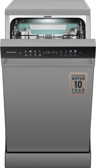 Посудомоечная машина Weissgauff DW 4539 Inverter Touch AutoOpen Inox серебристый (узкая) инвертор