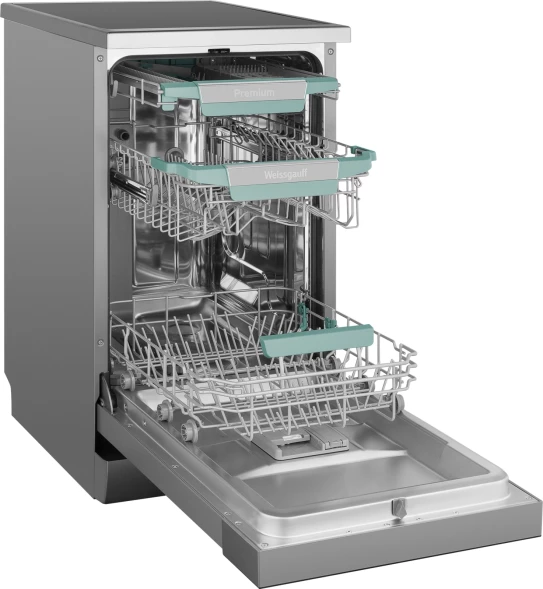 Посудомоечная машина Weissgauff DW 4539 Inverter Touch AutoOpen Inox серебристый (узкая) инвертор